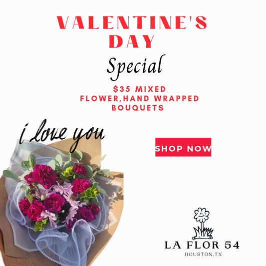 Valentine’s Day Hand-Wrapped Mixed Bouquet